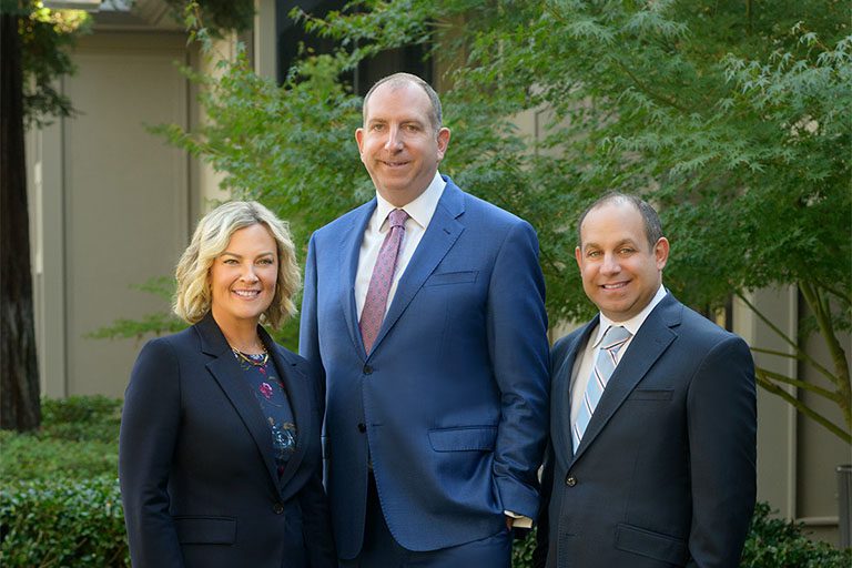 Attorney Jackie Sueyres, Daniel Olsen and Michael Abrate