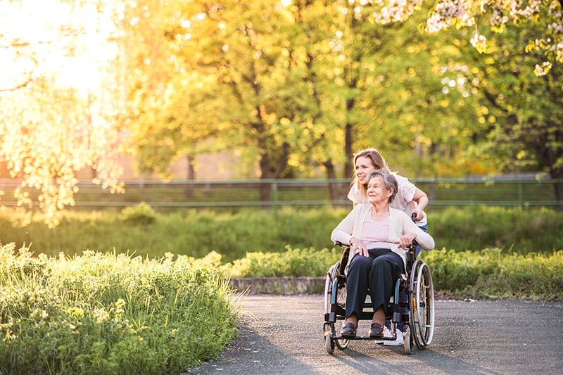 Photo of Grandmother and daughter in nature