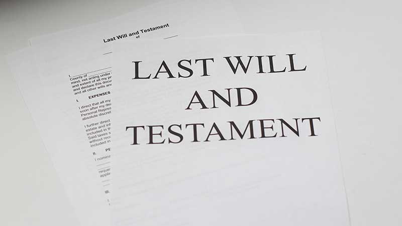 Probate administration legal services for the execution of a last will and testament